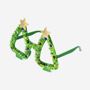 Festive Christmas tree-shaped party glasses by Flying Tiger Copenhagen for holiday celebrations and fun gatherings.
