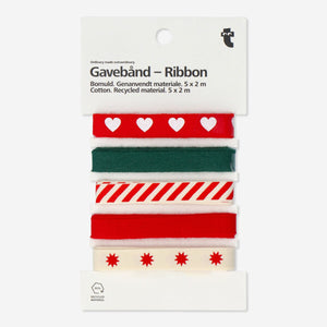 Three colorful cotton ribbons in a set for party decorations, by Flying Tiger Copenhagen.