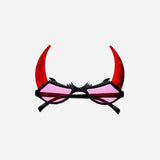 Adult devil party glasses from Flying Tiger Copenhagen with red devil horns and black frames for fun costume accessories.