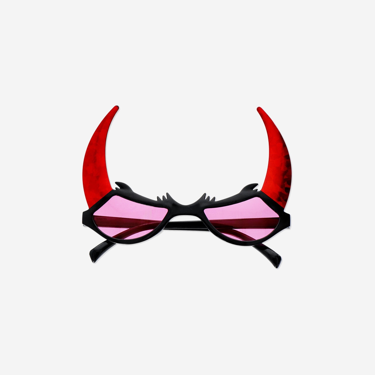 Adult devil party glasses from Flying Tiger Copenhagen with red devil horns and black frames for fun costume accessories.