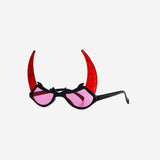 Adult devil party glasses by Flying Tiger Copenhagen, featuring red and black design with devil horn details for fun costume accessories.
