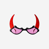 Adult devil party glasses from Flying Tiger Copenhagen with red devil horns and black frames for fun costume accessories.