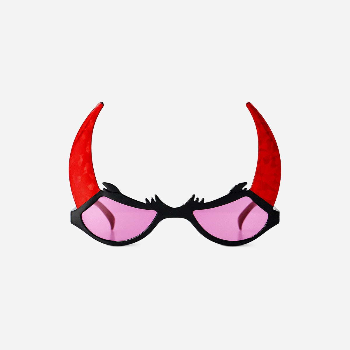 Adult devil party glasses from Flying Tiger Copenhagen with red devil horns and black frames for fun costume accessories.