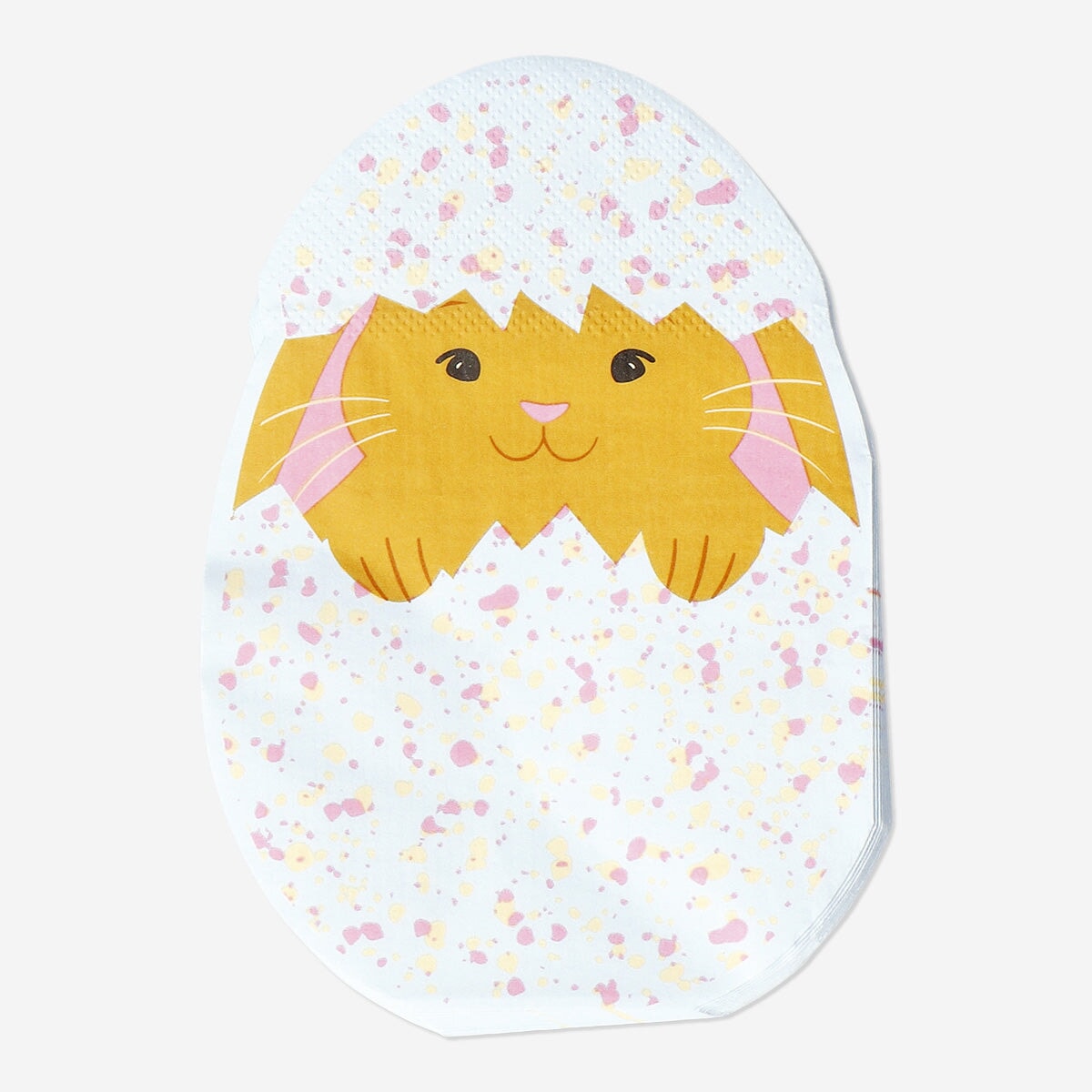 Easter egg-shaped party napkins with bunny design, 16-pack from Flying Tiger Copenhagen for spring celebrations.