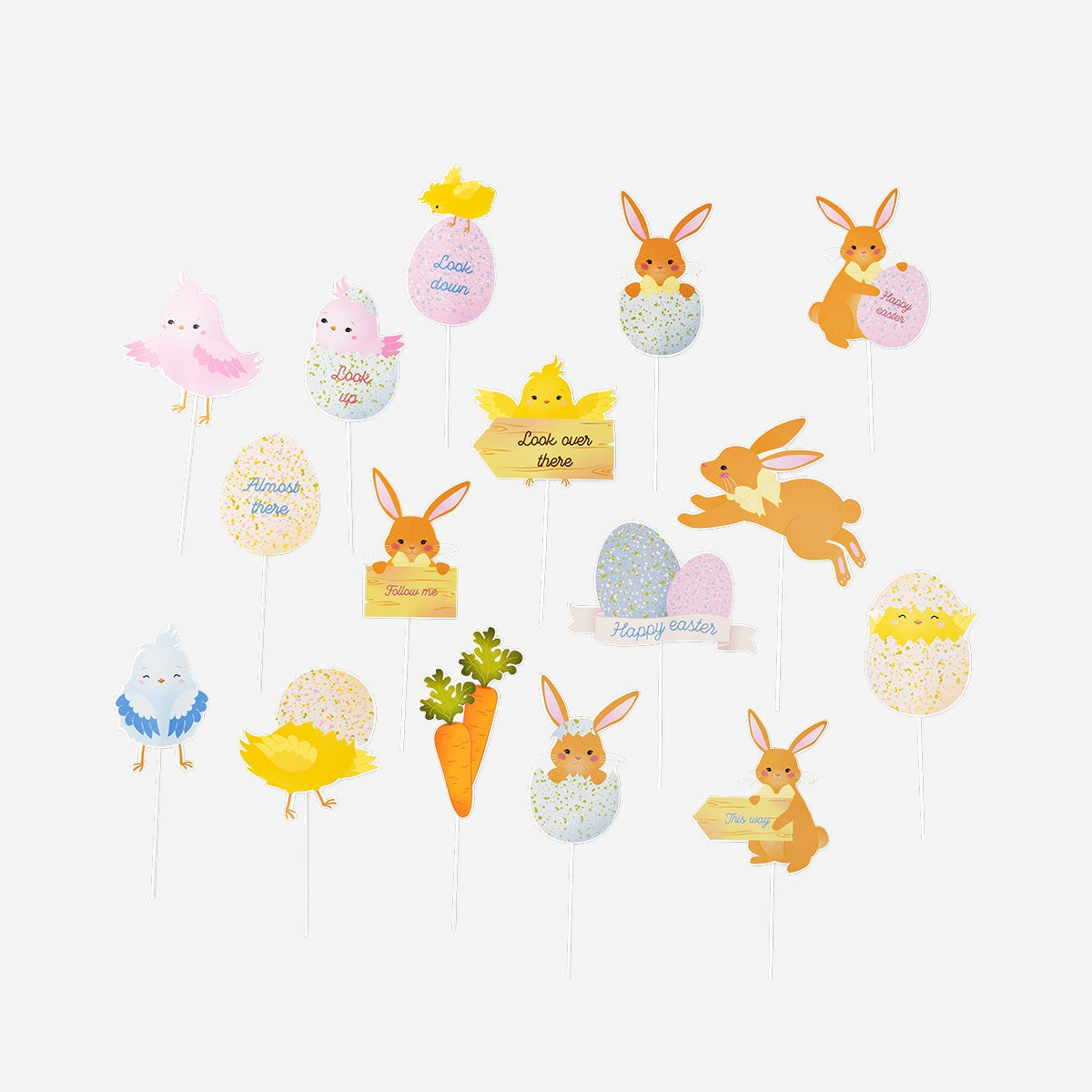 Easter signs for egg hunt - 16 pcs Party Flying Tiger Copenhagen 