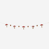 Felt mushrooms garland from Flying Tiger Copenhagen, 200 cm long, colorful party decoration with vibrant mushroom shapes.
