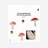 Felt mushrooms garland by Flying Tiger Copenhagen, 200 cm long for party decoration, featuring colorful mushroom shapes on string.