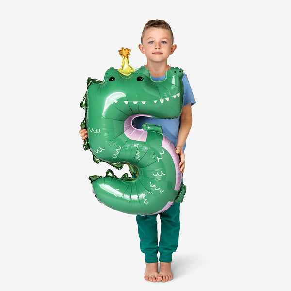 Giant Crocodile Number 5 Balloon – Fun Party Decor – Flying Tiger