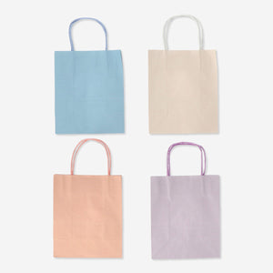 Set of four Flying Tiger Copenhagen party gift bags with colorful designs for celebrations and gift wrapping.