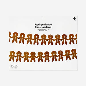 Gingerbread man paper garland from Flying Tiger Copenhagen, 300 cm long, festive party decoration with gingerbread design.