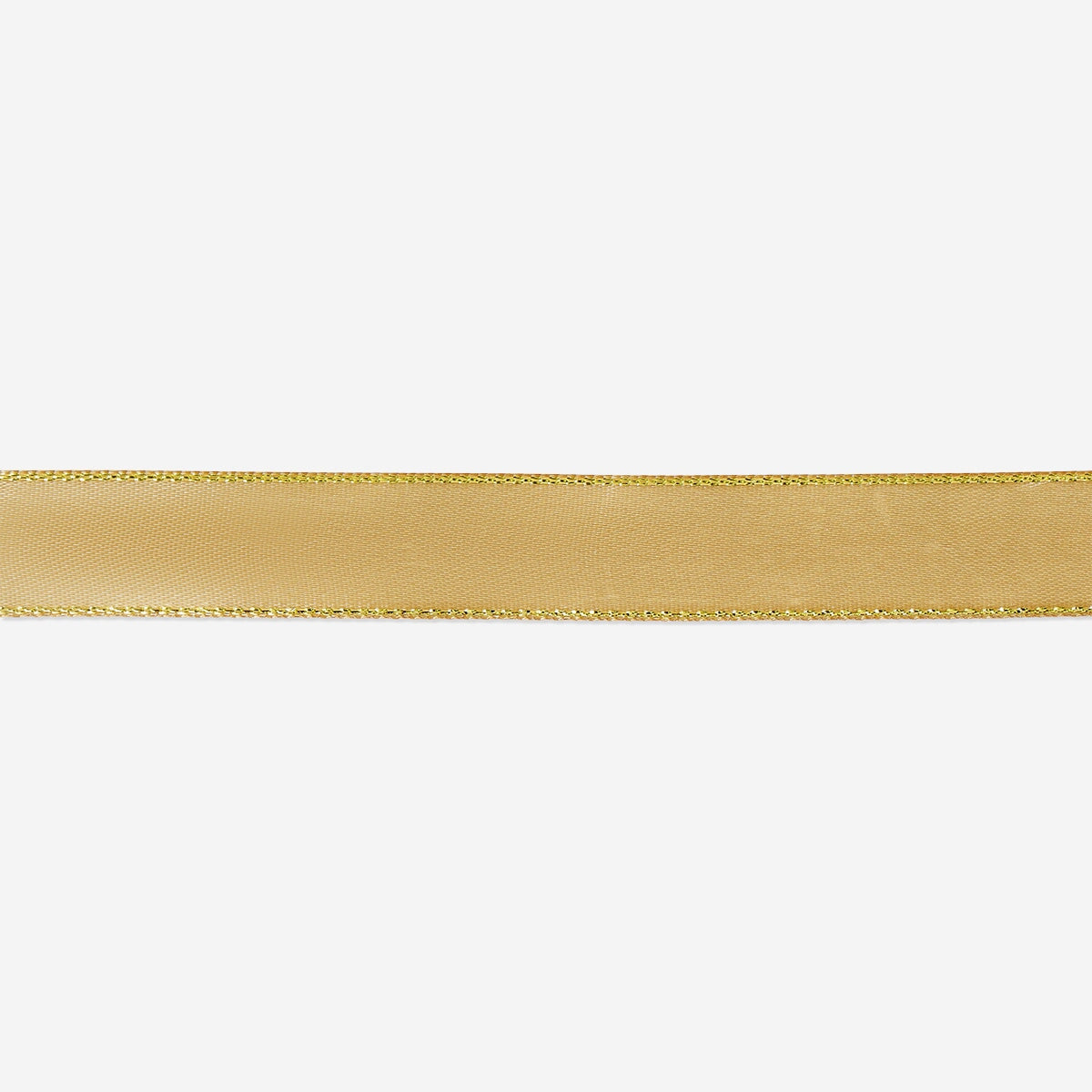 Gold satin ribbon for parties, 10 meters long, by Flying Tiger Copenhagen, shown draped and rolled for gift wrapping and decoration.