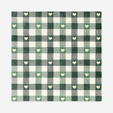 Set of 16 green checkered party napkins from Flying Tiger Copenhagen, featuring a classic square pattern for celebrations.