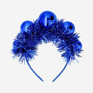 Party hairband with blue disco ball decorations from Flying Tiger Copenhagen, featuring shiny, festive accessories for celebrations.