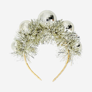 Party hairband by Flying Tiger Copenhagen with gold disco balls, perfect for festive occasions and fun celebrations.