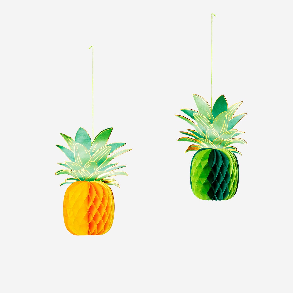 Hanging honeycomb pineapple decorations - 2 pcs Party Flying Tiger Copenhagen 