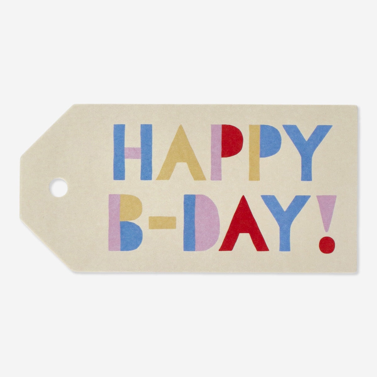 Set of four Happy Birthday gift tags from Flying Tiger Copenhagen for party decorations and gift wrapping.