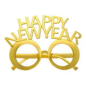 Flying Tiger Copenhagen Happy New Year party glasses with colorful "Happy New Year" design for festive celebrations.