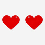 Set of 10 heart-shaped party gift tags from Flying Tiger Copenhagen, with colorful designs for gift decoration and labeling.
