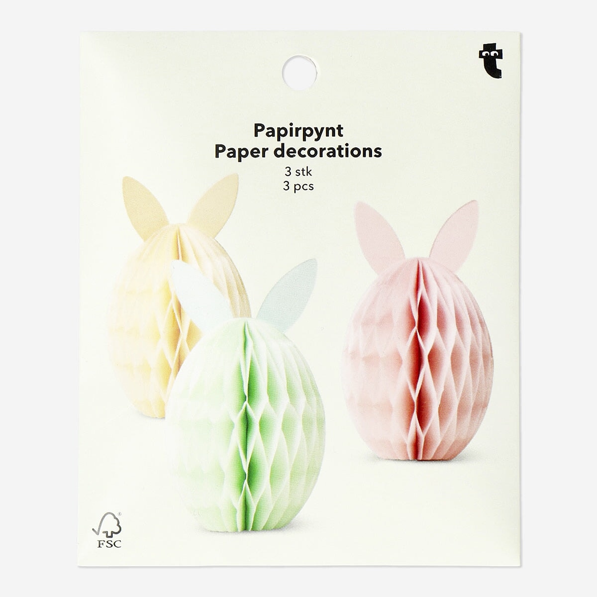 Large Easter paper decorations set of 3 for parties by Flying Tiger Copenhagen, colorful and festive paper hanging ornaments
