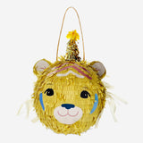 Flying Tiger Copenhagen lion party pinata, colorful paper mache decoration for celebrations and festive events.