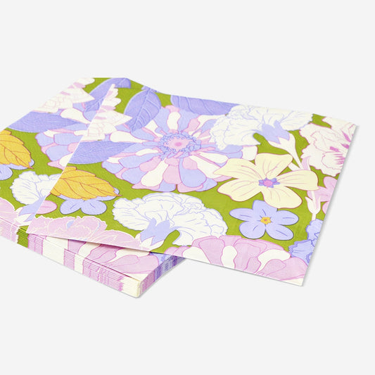 Napkins with flowers - 15 pcs