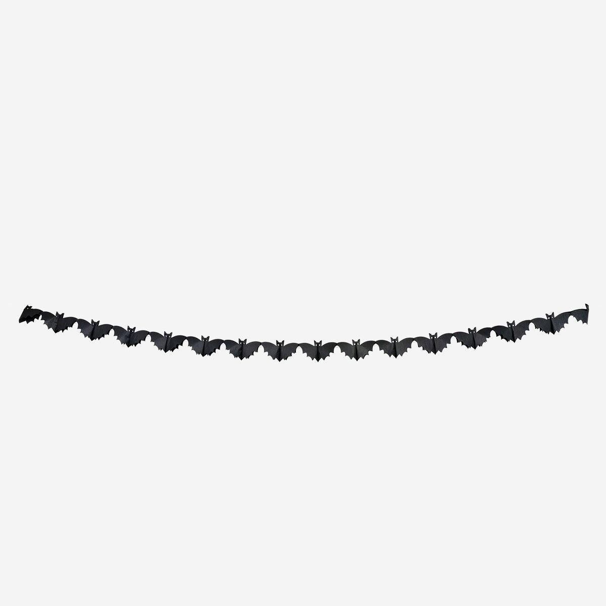 Flying Tiger Copenhagen paper bat garland, 300 cm long, perfect for Halloween or party decorations with black paper bats.