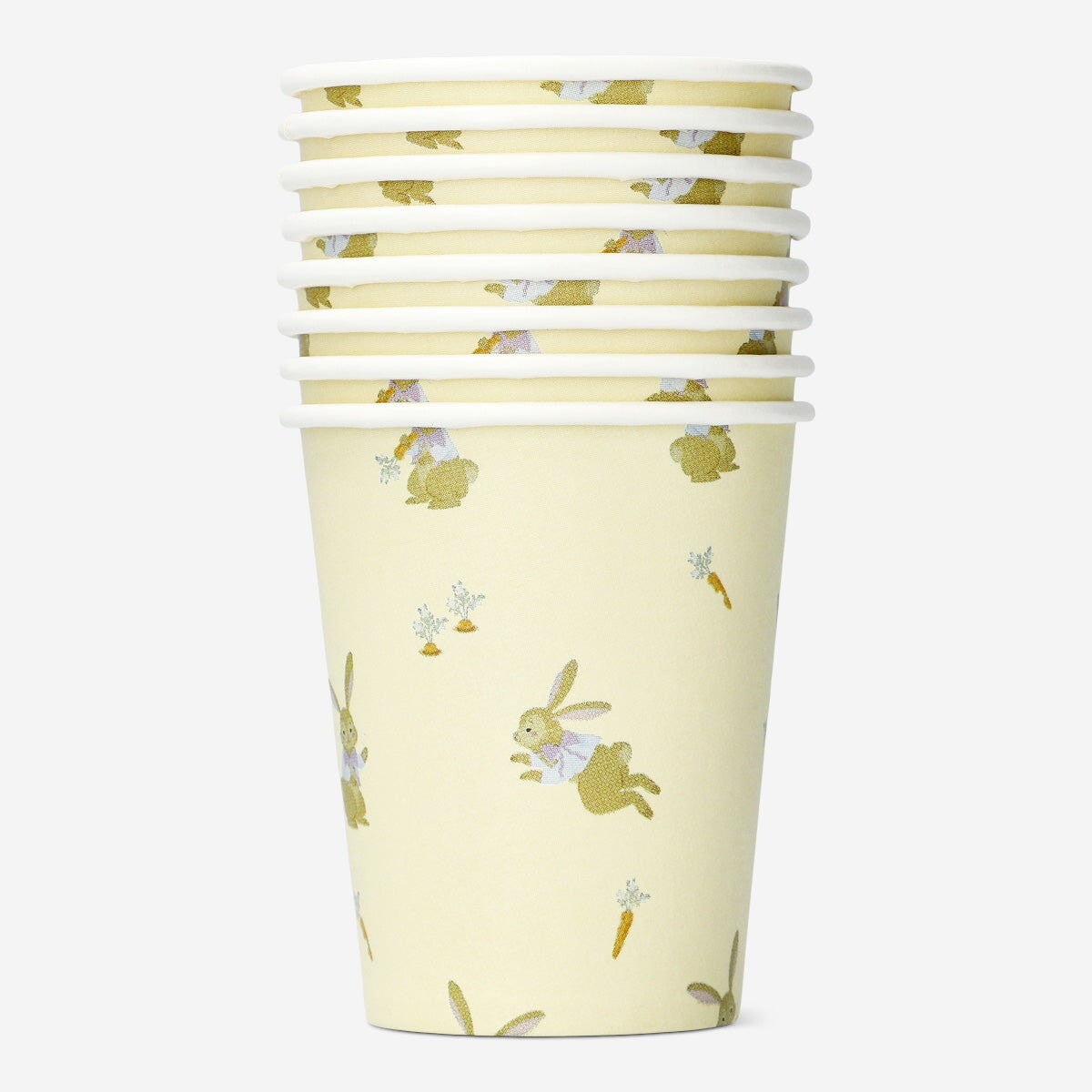 Set of 8 Flying Tiger Copenhagen paper party cups with colorful designs for festive gatherings.