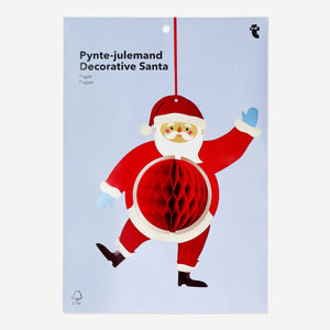 Flying Tiger Copenhagen paper Santa decoration for party decor, featuring a festive holiday design and bright red and white colors.