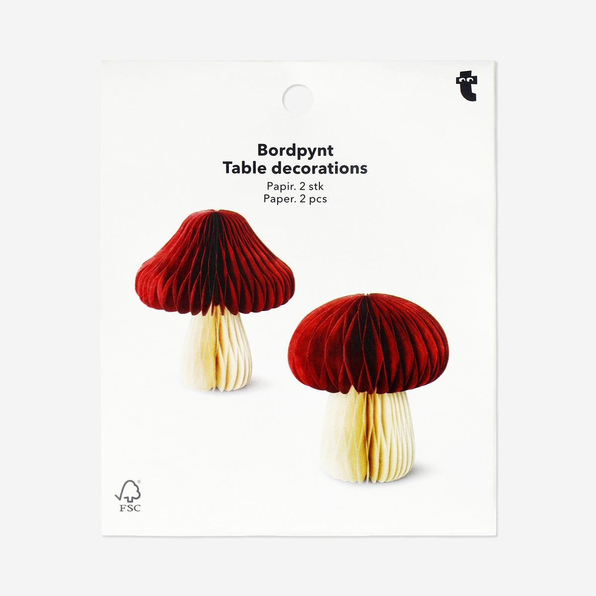 Paper mushroom table decorations - 2 pcs Party Flying Tiger Copenhagen 