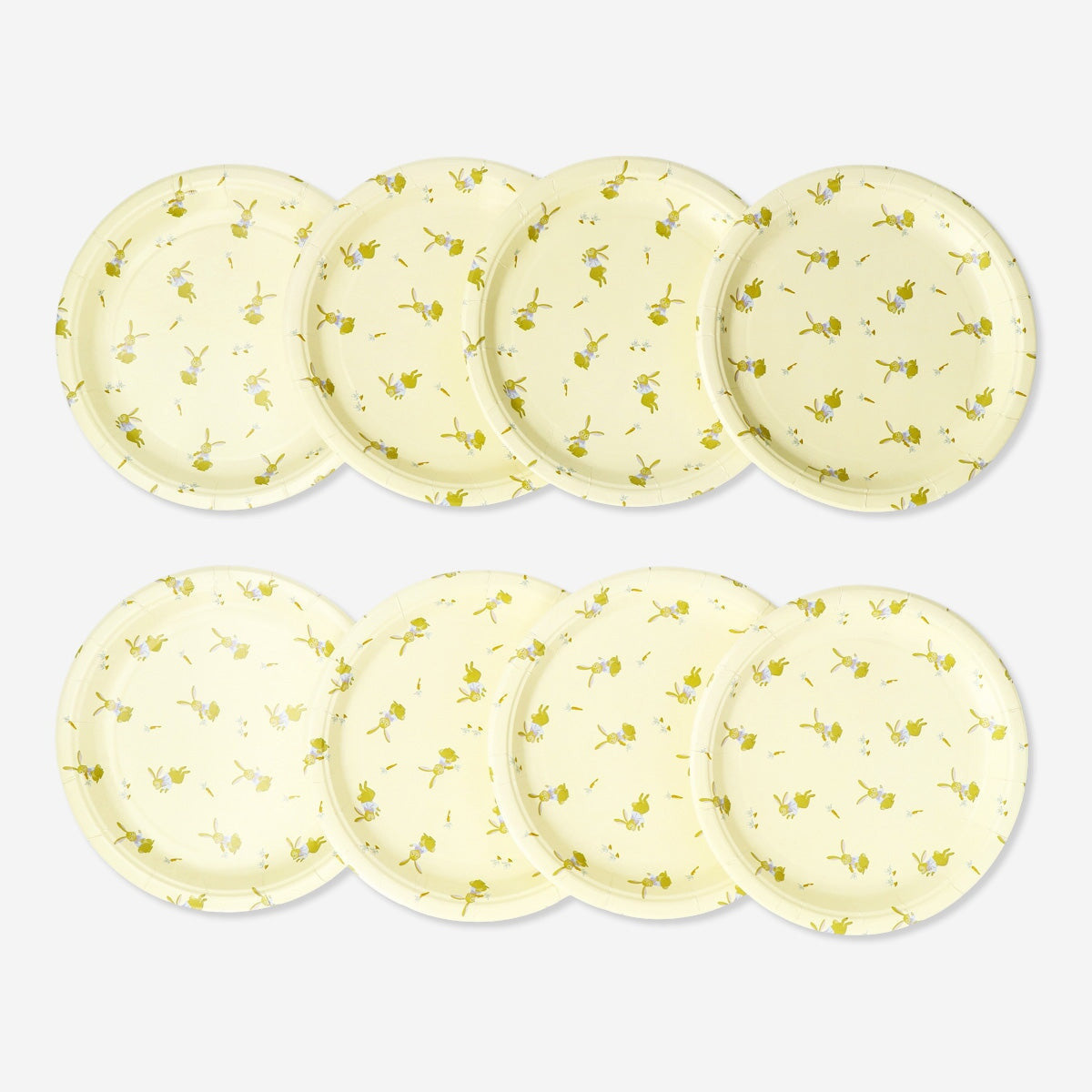 Set of 8 Flying Tiger Copenhagen party paper plates with colorful designs for celebrations and gatherings.