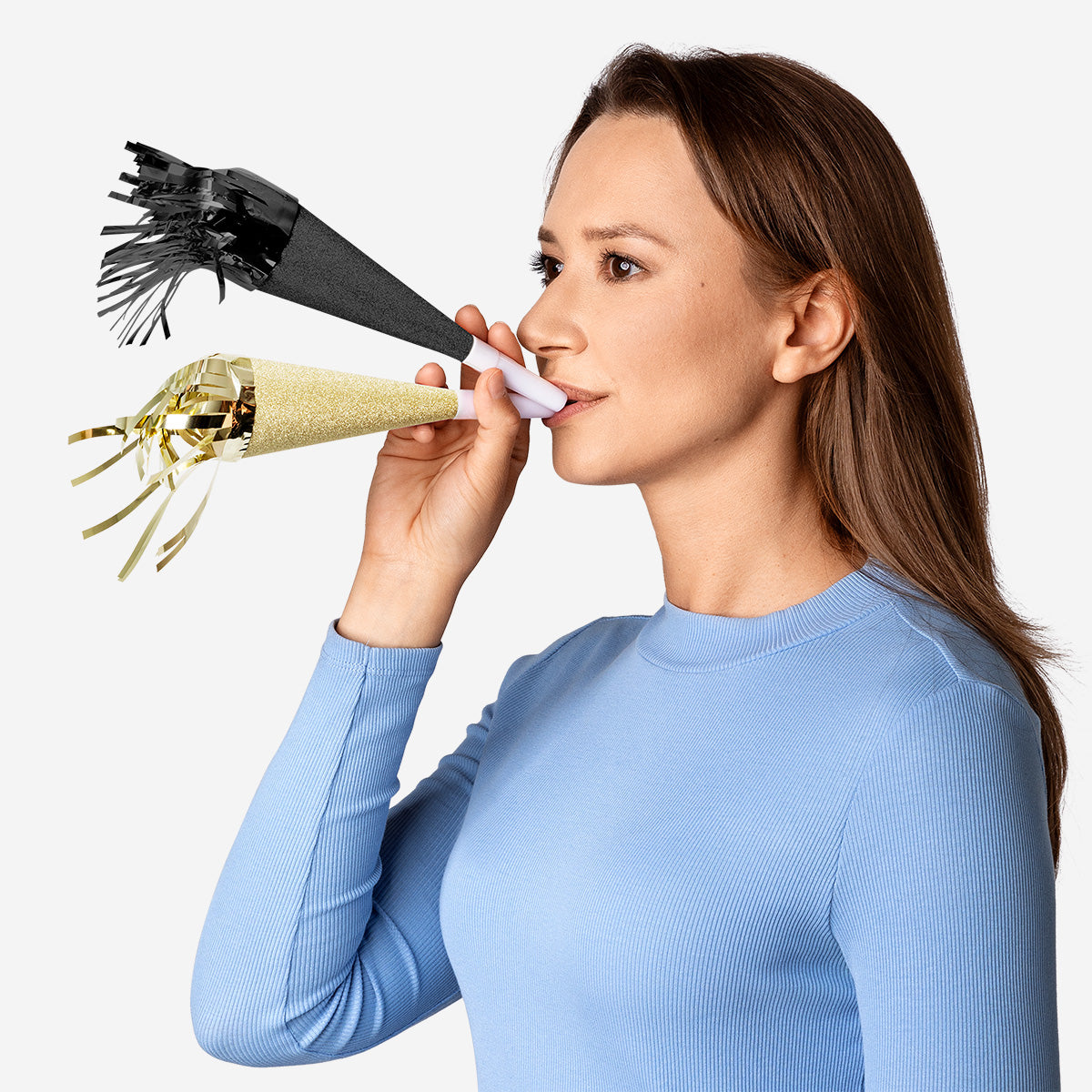 Party blowers in mixed colours - 6 pcs