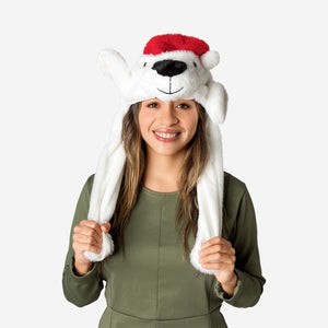 Polar bear party hat with moving ears from Flying Tiger Copenhagen, featuring a cute bear face and animated ear movements.