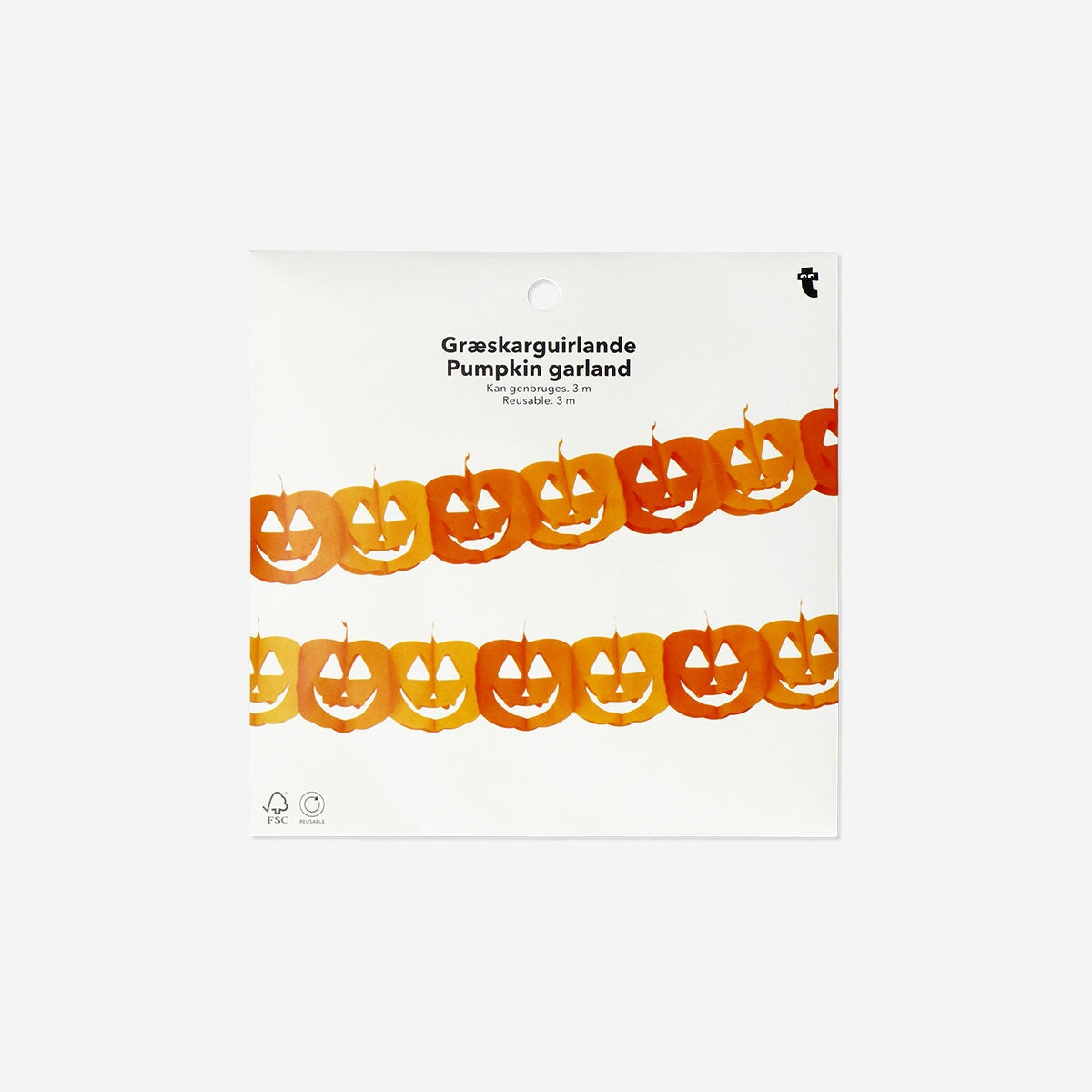 Pumpkin garland with happy faces - 300 cm Party Flying Tiger Copenhagen 