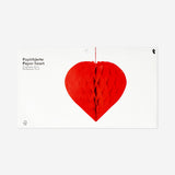 Corazón de nido de abeja de papel rojo para colgar - 30 cm