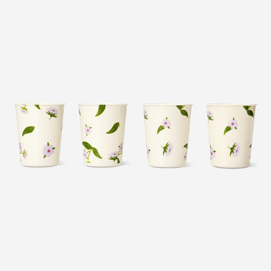 Reusable cups with cherry blossoms - 4 pcs