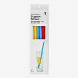 Set of 6 reusable party straws by Flying Tiger Copenhagen, colorful and eco-friendly for festive drinks.