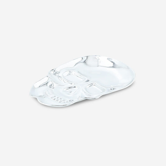 Piatto con teschio in argento