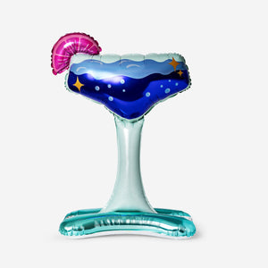 Standing cocktail foil balloon, 90 cm tall for parties, branded by Flying Tiger Copenhagen, with colorful cocktail design.