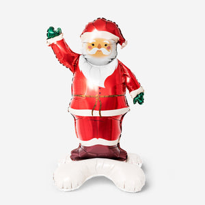 Standing Santa foil balloon, 92 cm tall, festive party decoration by Flying Tiger Copenhagen featuring a cheerful Santa Claus figure.