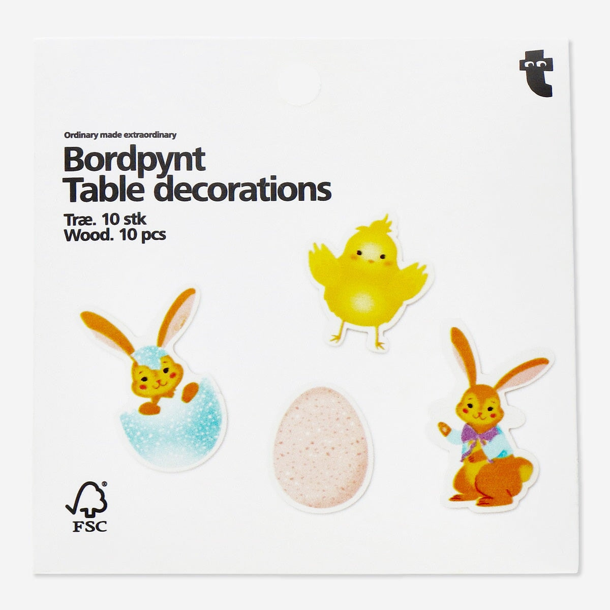 Set of 10 colorful Flying Tiger Copenhagen party table decorations for festive celebrations.