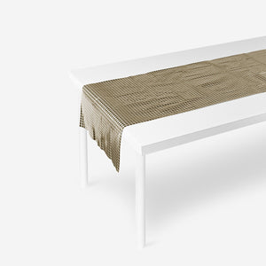 Gold party table runner from Flying Tiger Copenhagen, 180 cm long, with a shiny, elegant design for festive table settings.