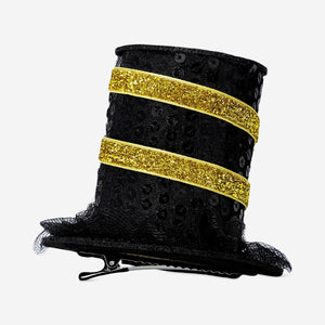 Flying Tiger Copenhagen top hat hair clip for New Year's party, festive accessory with a playful top hat design.