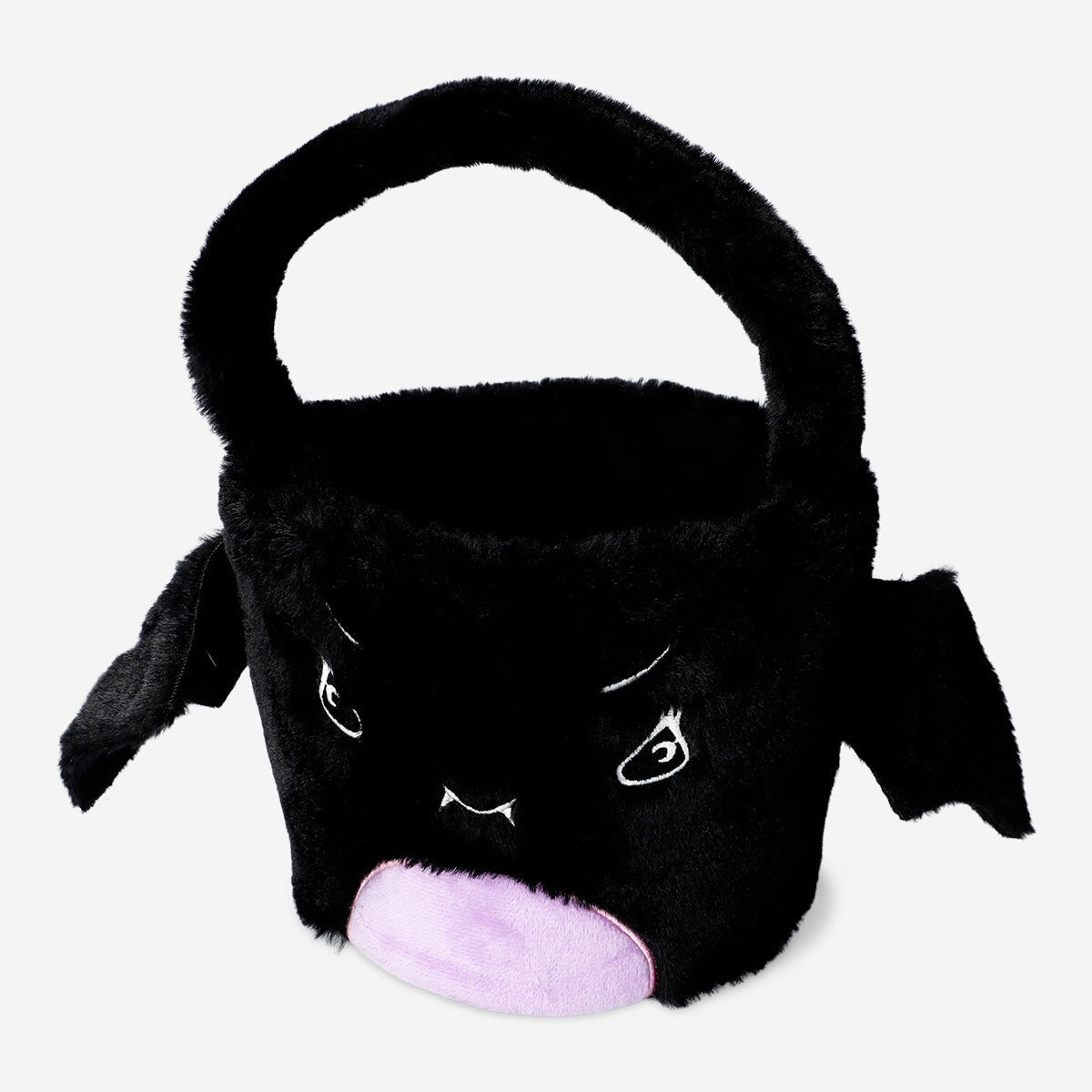 Flying Tiger Copenhagen trick-or-treat bat-shaped bucket for Halloween parties, featuring a spooky bat design in black and orange.