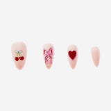 Artificial nails set - Hearts and bows