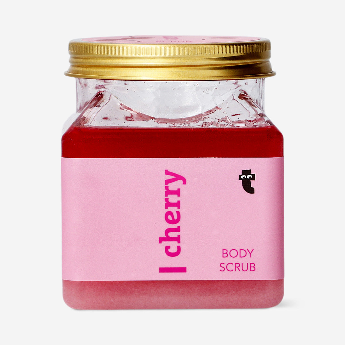 Flying Tiger Copenhagen cherry fragrance body scrub in a 500g jar, featuring a textured surface and cherry-scented formula.
