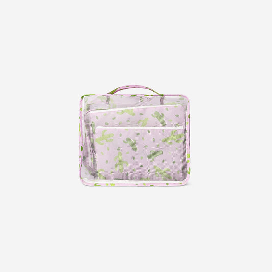 Bolsas organizadoras con estampado de cactus - 5 unidades