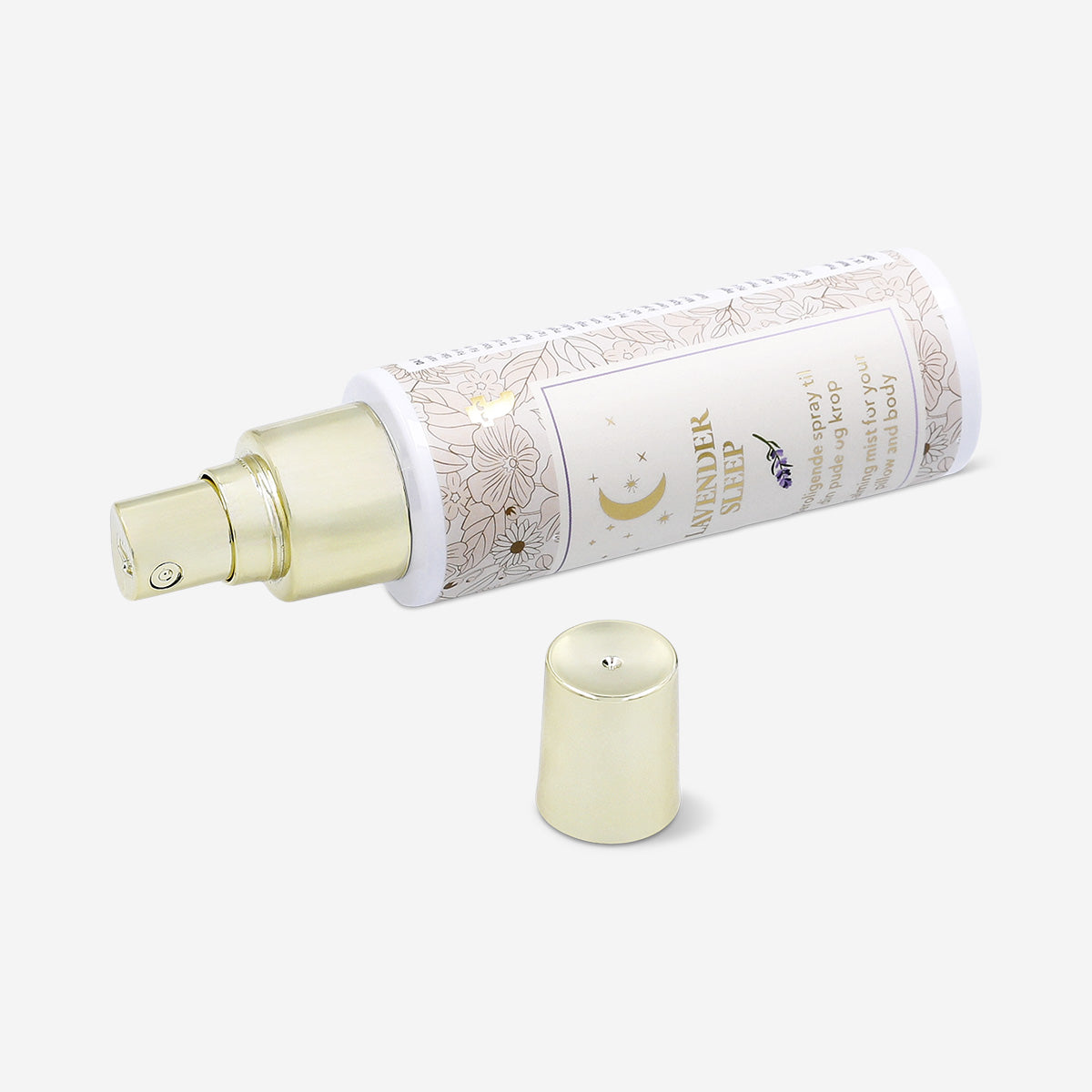Flying Tiger Copenhagen calming body and pillow mist in a spray bottle, designed for relaxation and personal care.