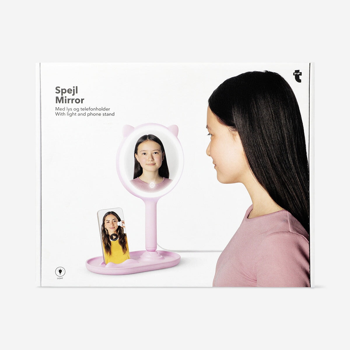 Cat mirror with light and phone stand Personal care Flying Tiger Copenhagen 