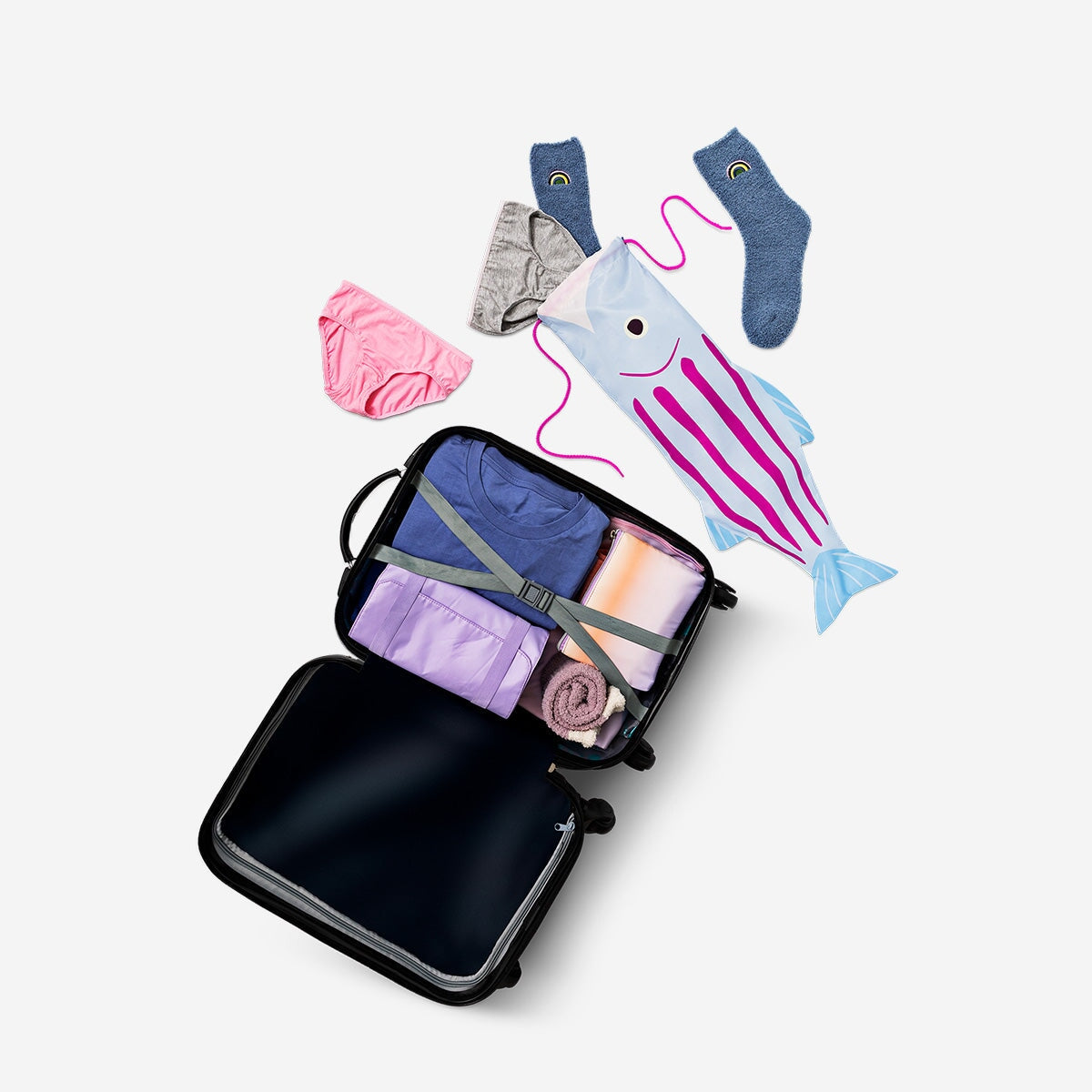 Fish shaped laundry draw string bag Personal care Flying Tiger Copenhagen 