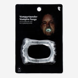 Glow in the dark vampire fangs from Flying Tiger Copenhagen, one size, showing realistic plastic vampire tooth set for costume use.